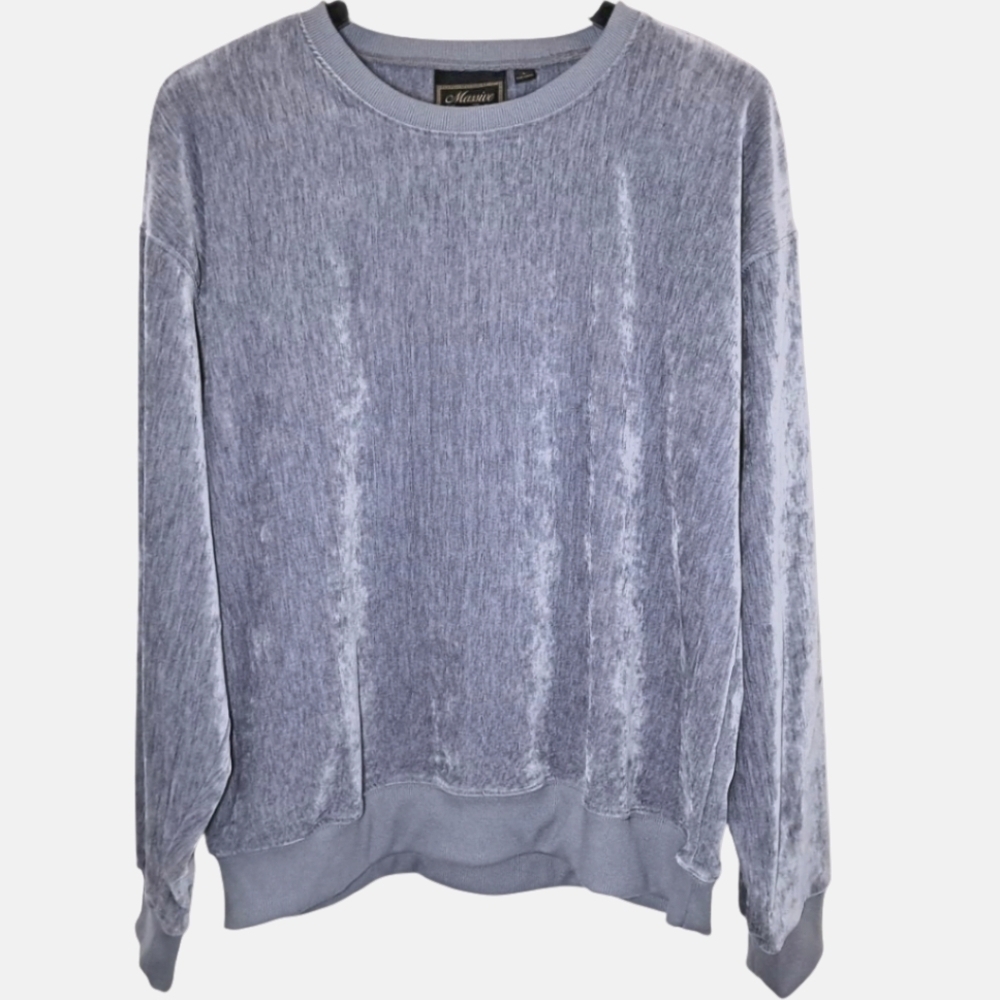Massive Luxury Edition Velour Crewneck Pullover Sweatshirt Size L NWT